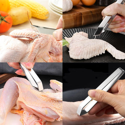 2 Pieces Fish Bone Tweezers,Salmon Bone Tweezers,Stainless Steel Fish Deboner Tool,Flat and Slant,Hair Removal Clip for Kitchen Cooking Food and Design Styling