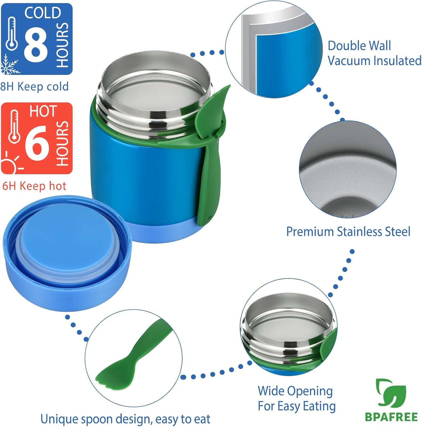 Bento Lunch Box Set for Kids with 10oz Soup Thermo, Leak-Proof Lunch Containers with 4 Compartment, Kids Thermo Hot Food Jar and Insulated Lunch Bag for Kid to School,BPA-Free(Dragon)