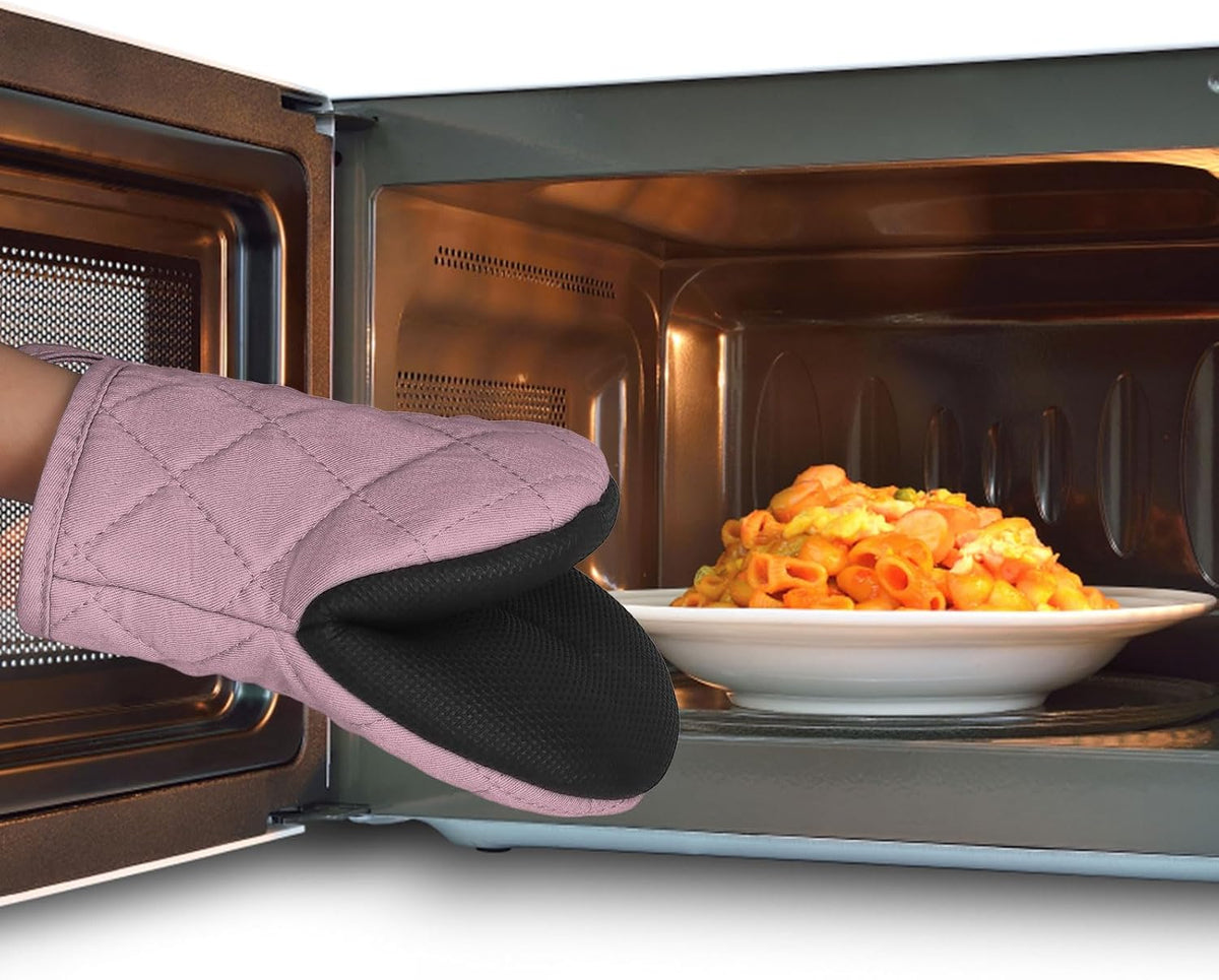 Goldmeet Mini Oven Mitts 2-Pack, 7"x5.5", 500°F Silicone Grip, Gray