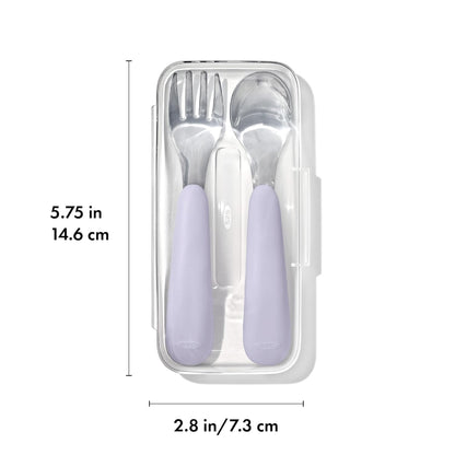 OXO Tot On-The-Go Fork and Spoon Set - Dusk