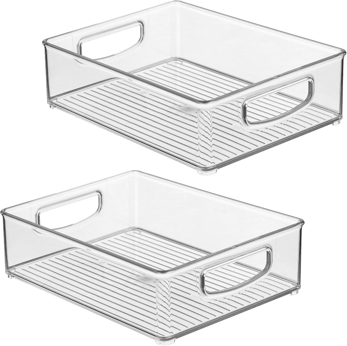 iDesign Stackable Pantry Bin, Clear | Kitchen Cabinets, Fridge or Freezer Storage, Made in USA
