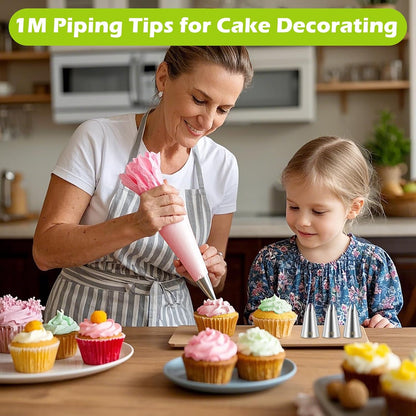 Suuker 1M Piping Tips Set, Large Star Cake Decorating Tips