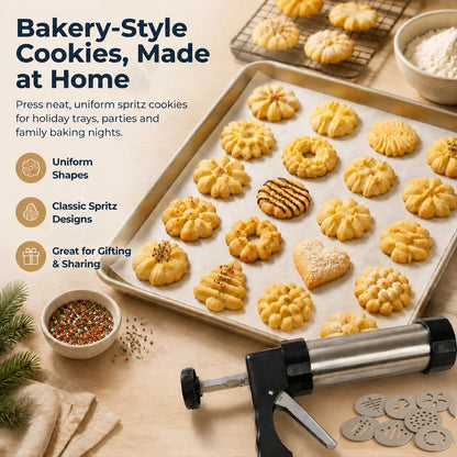 Spritz Cookie Press Gun Set with 24 piece