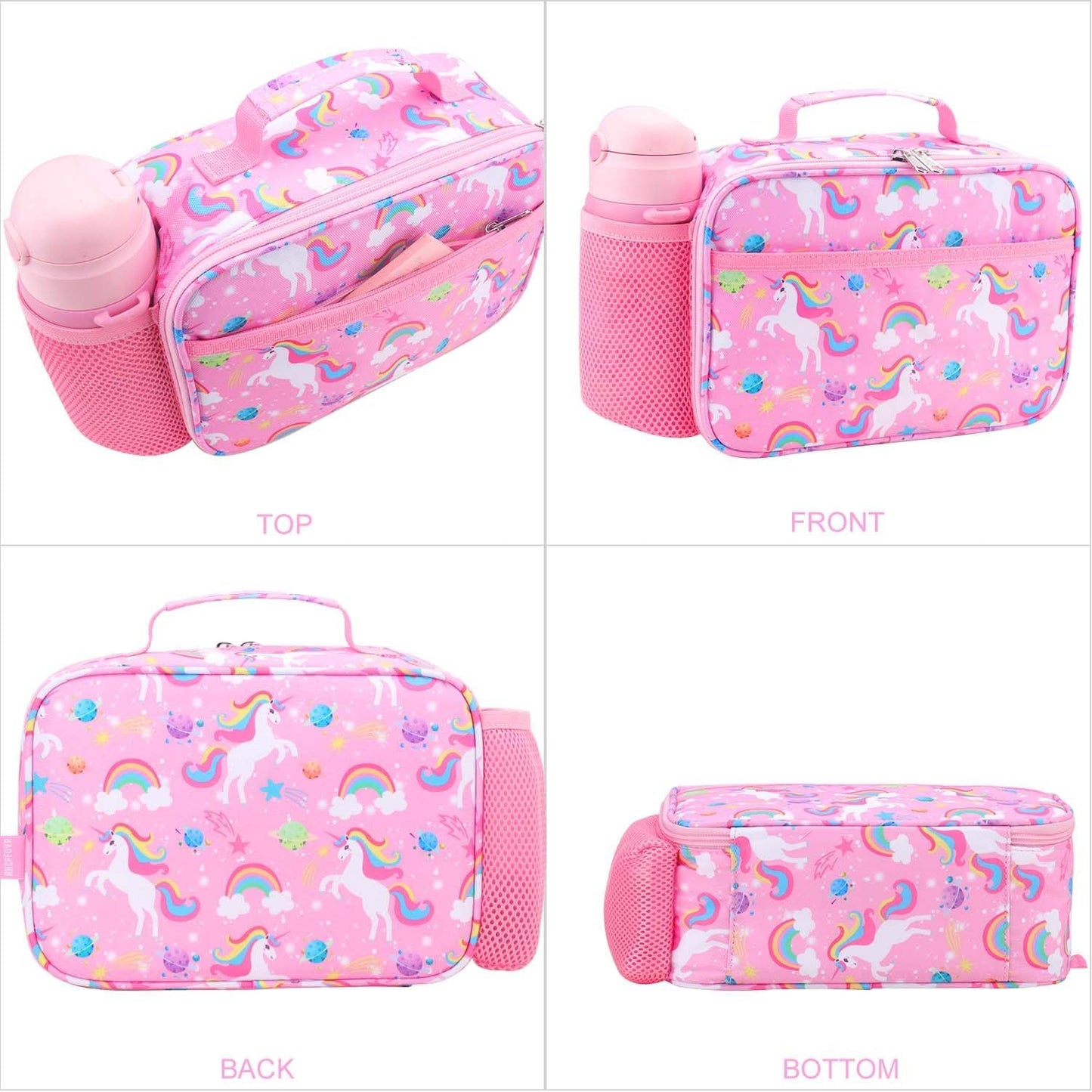RHCPFOVR Kids Lunch Bag - Insulated Lunch Box for Boys Girls,Washable Lunch Bag and Reusable Toddler Leak-proof Lunchbox for School and Daycare - Colors A