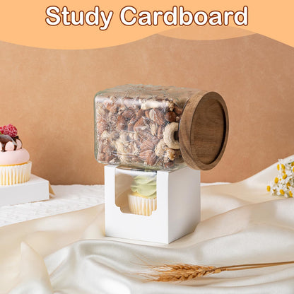 Hoewina 28PCS Cupcake Boxes, Individual Cupcake Containers with Window, Food Grade Cupcake Holders Carrier with Inserts, Stackable Deep Cake Box for Birthday Holiday Party Bakery Supplies (White)