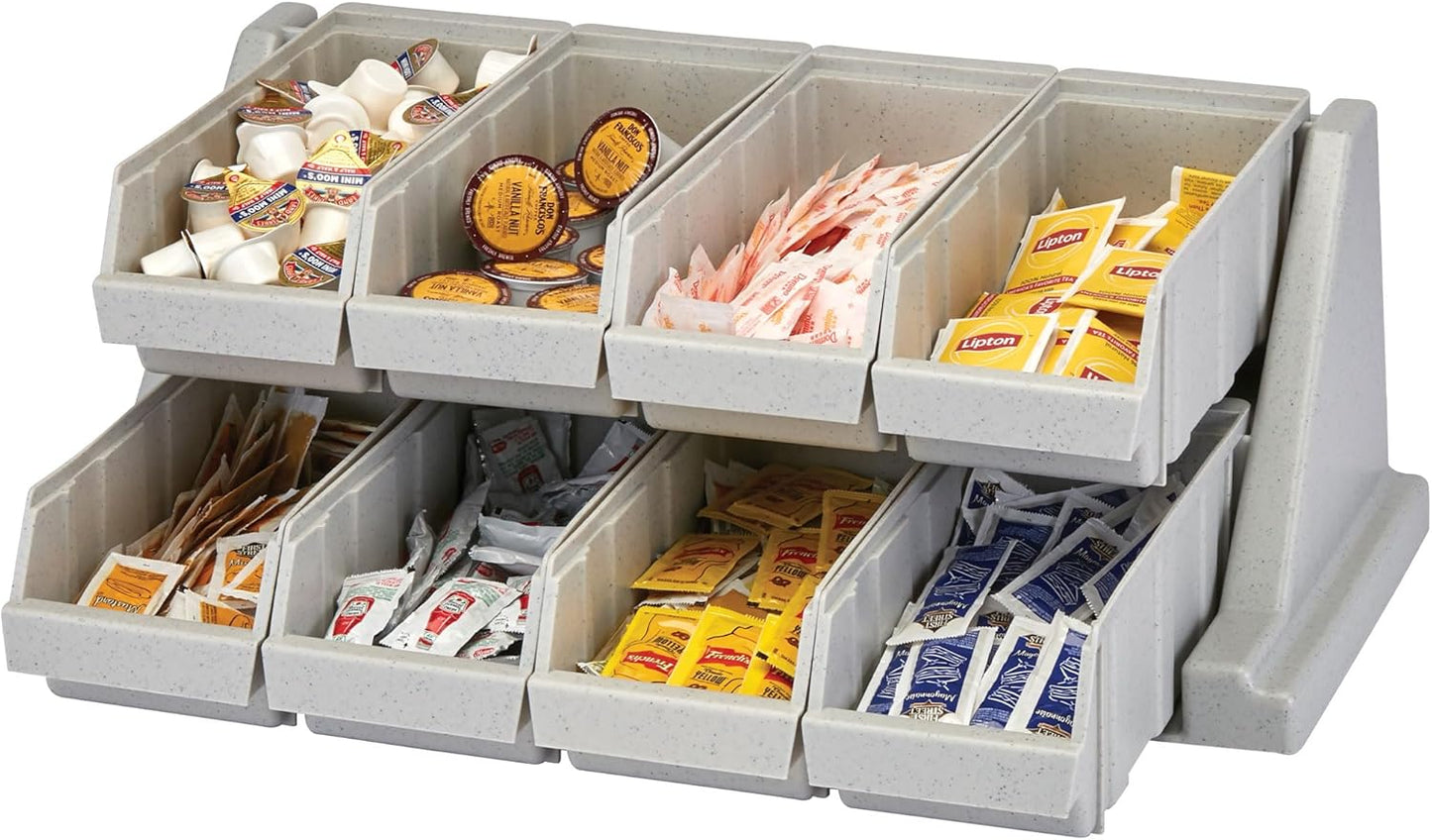 Cambro Versa - Self Serve Condiment and Utensil Bin - 12 Storage Bins - Ideal for food and coffee condiments (Black)