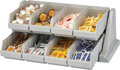 Cambro Versa - Self Serve Condiment and Utensil Bin - 12 Storage Bins - Ideal for food and coffee condiments (Black)
