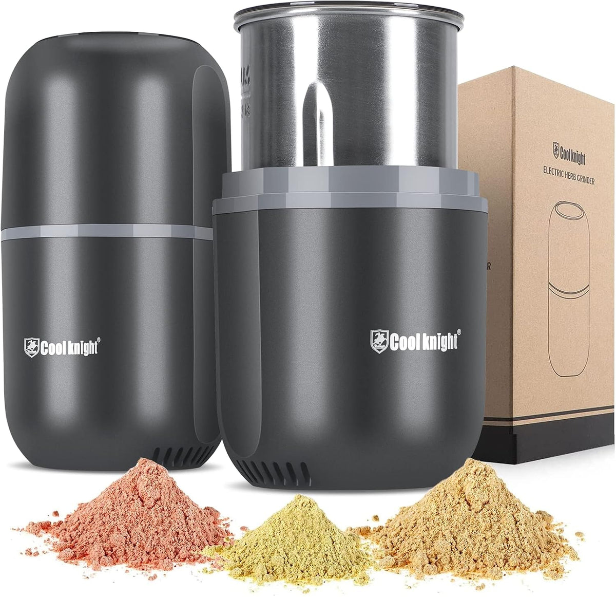 COOL KNIGHT Electric Herb Grinder, Fast Grinding, 120g Large Capacity