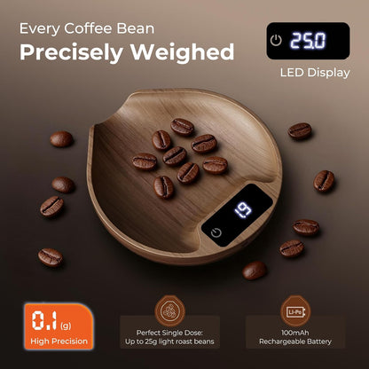 Premium Walnut Coffee Bean Scale - VABICA Handcrafted Espresso Scale