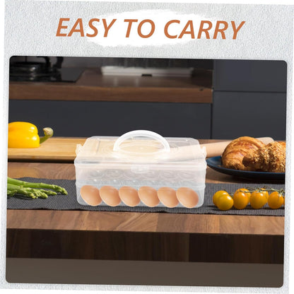 2layer Stackable Carrier with Lid Refrigerator Storage Box Portable and Secure Design for Parties and Kitchen Use Easy to Carry with Handle