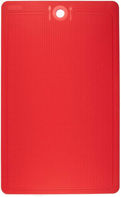 Made in Korea Silicone Cutting Board/Trivet, Non-Slip, 16.7'' x 10.3'', Dishwasher Safe, Easy Grip, BPA Free, Flexible Mat (Large, Red)