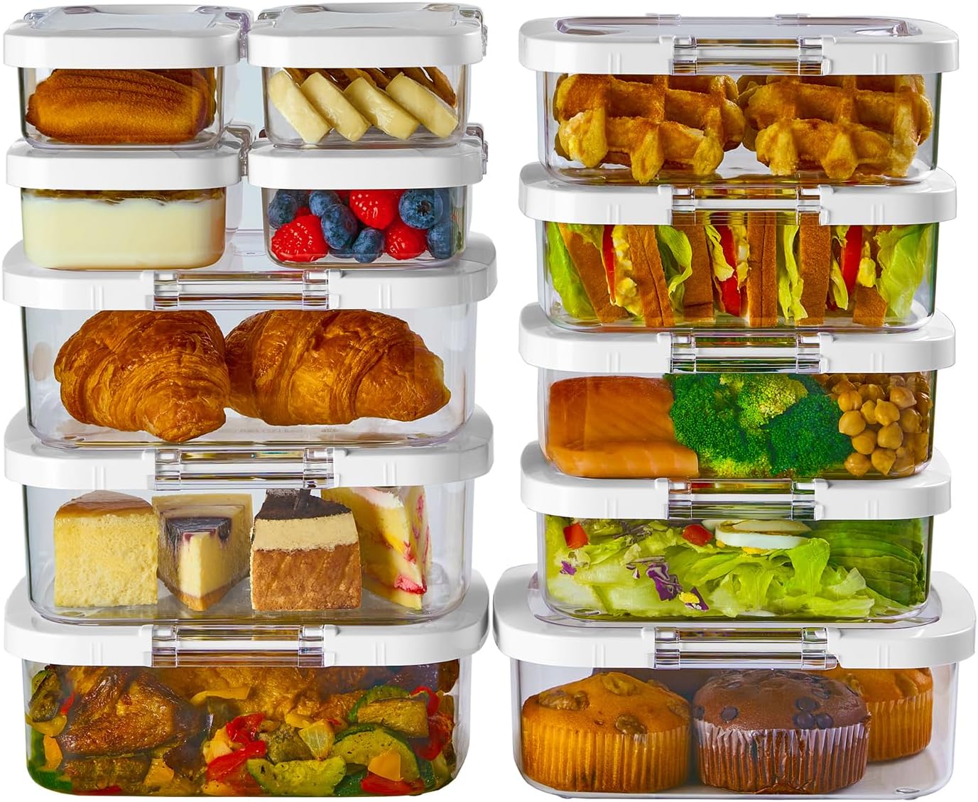 Felli Duo Loc Tritan Meal Prep Containers Microwave Safe BPA FREE, Leak Proof Lunchable Container for Leftovers Kitchen Fridge Freezer, Reusable Plastic On the Go Lunch Travel Box (Beginner 3pk)
