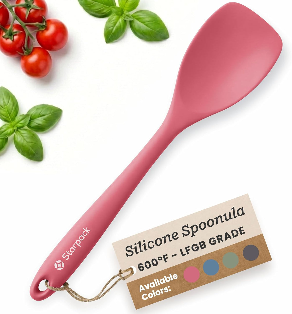 StarPack Silicone Spoonula The All-Rounder 11 Inch - LFGB Spoon Spatula, 600°F Heat Resistant, BPA-Free - One-Piece Seamless, Dishwasher Safe - for Nonstick Cookware, Sage Green