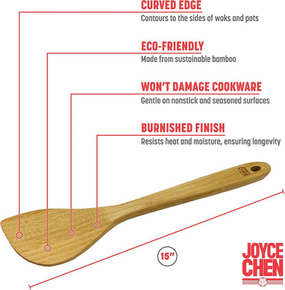 Joyce Chen Burnished Bamboo Wok Spatula, 15-Inch