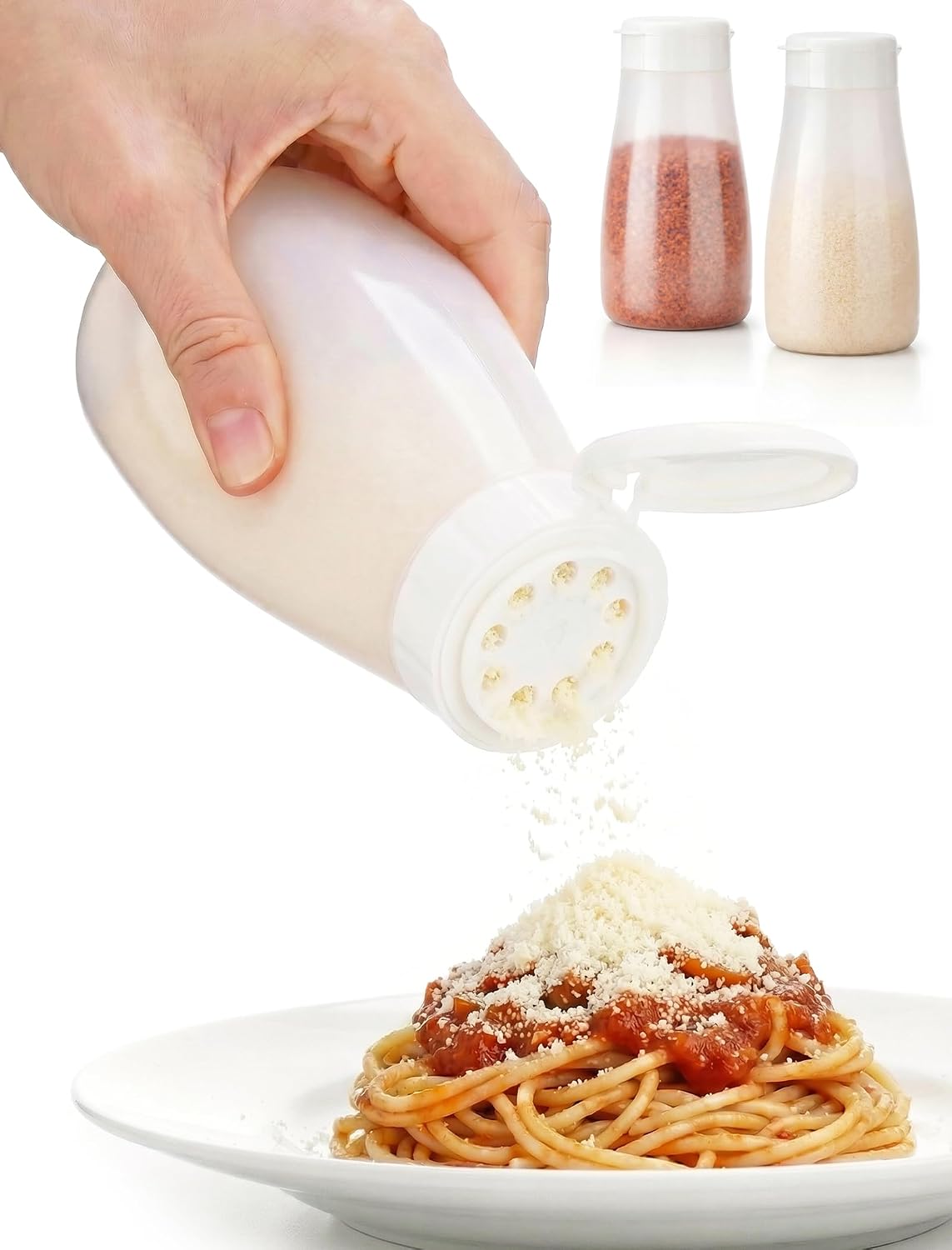 NiHome Soft Parmesan Cheese Shaker Set, 10oz Squeezable Spice Jars