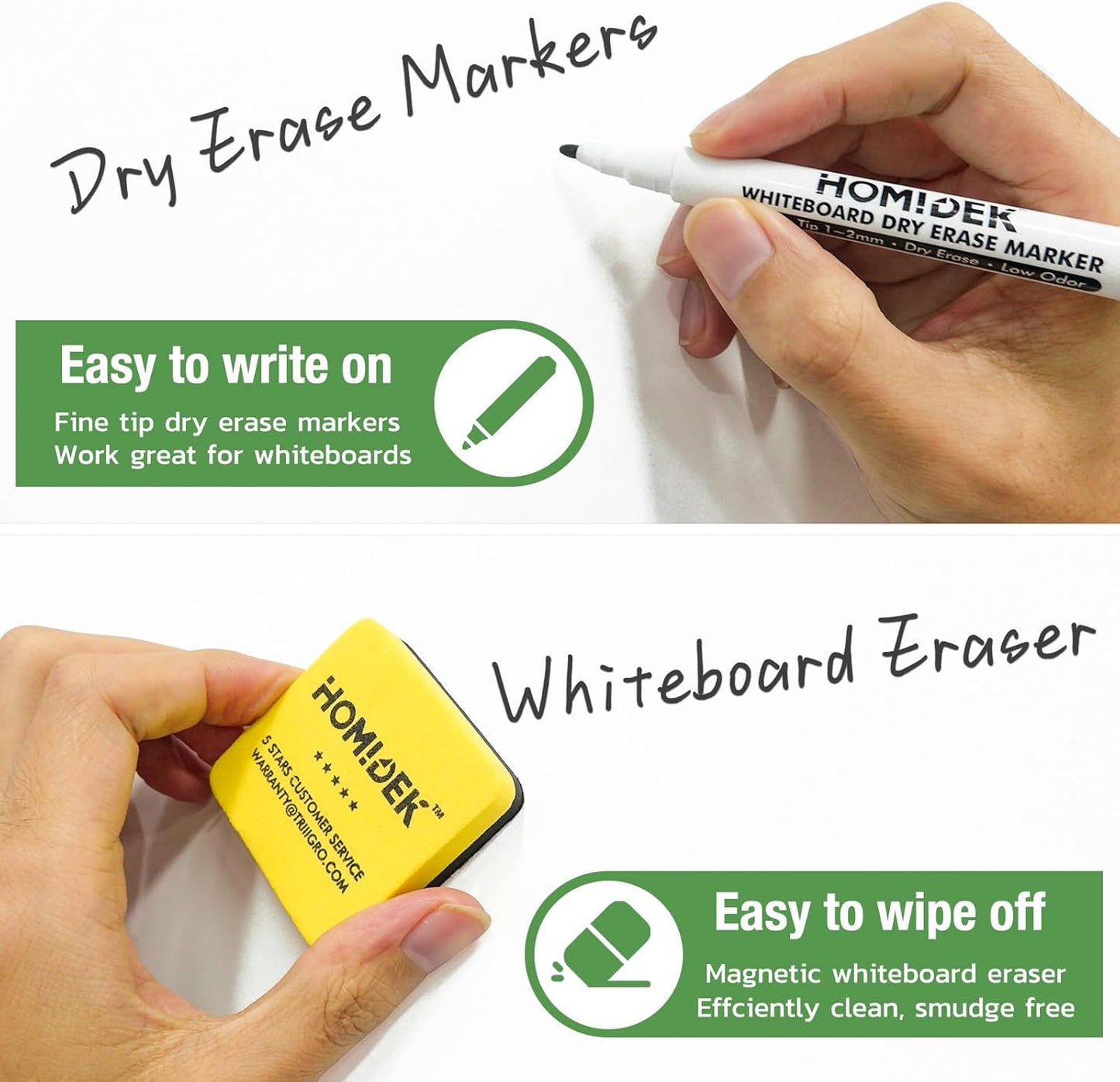 HOMiDEK Magnetic Dry Erase Board: Small Fridge Whiteboard, Flexible Refrigerator Magnet White Board, Blank Writing Note Sheet with Kitchen Conversion Chart Magnet, 4 Markers & Eraser - 12 x 8