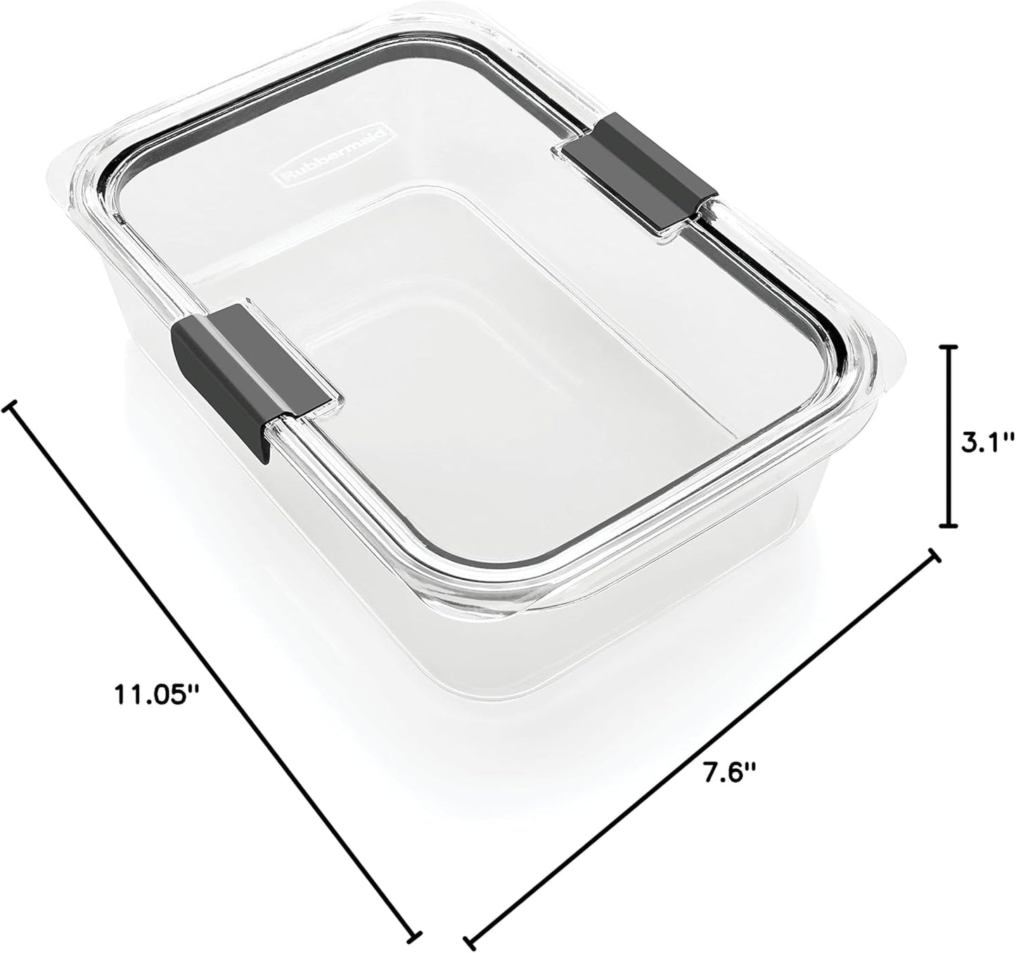 Rubbermaid Brilliance BPA Free Airtight Food Storage Containers with Lids, Set of 4 (4.7 Cup) Ideal for Lunch, Meal Prep, and Leftovers