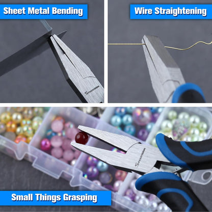 SPEEDWOX Long Reach Bent Needle Nose Pliers With Smooth Jaw Angled Needle Nose Pliers For Jewelry Making Fish Bone Pliers Tweezers Bent Chain Nose Pliers For Wire Bending And Small Object Gripping