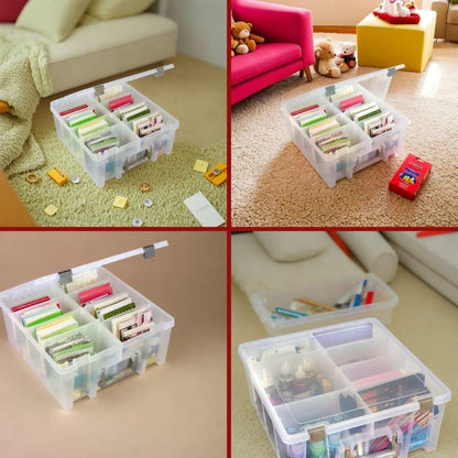 ArtBin 6990SO Super Satchel Double Deep Compartment Box - Art Storage with 8 Removable Compartments, Smart Closure for Craft Supplies (Gold - Pack of 1)