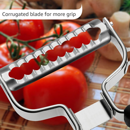 Lurch Germany Julienne Vegetable Y Peeler 5.1 x 2.3 Inches / 13 cm x 6 cm | Stainless Steel Cutter & Slicer for Carrot, Potato & Apple | Veggie Zoodles Maker | Non-slip Comfortable Handle - Black