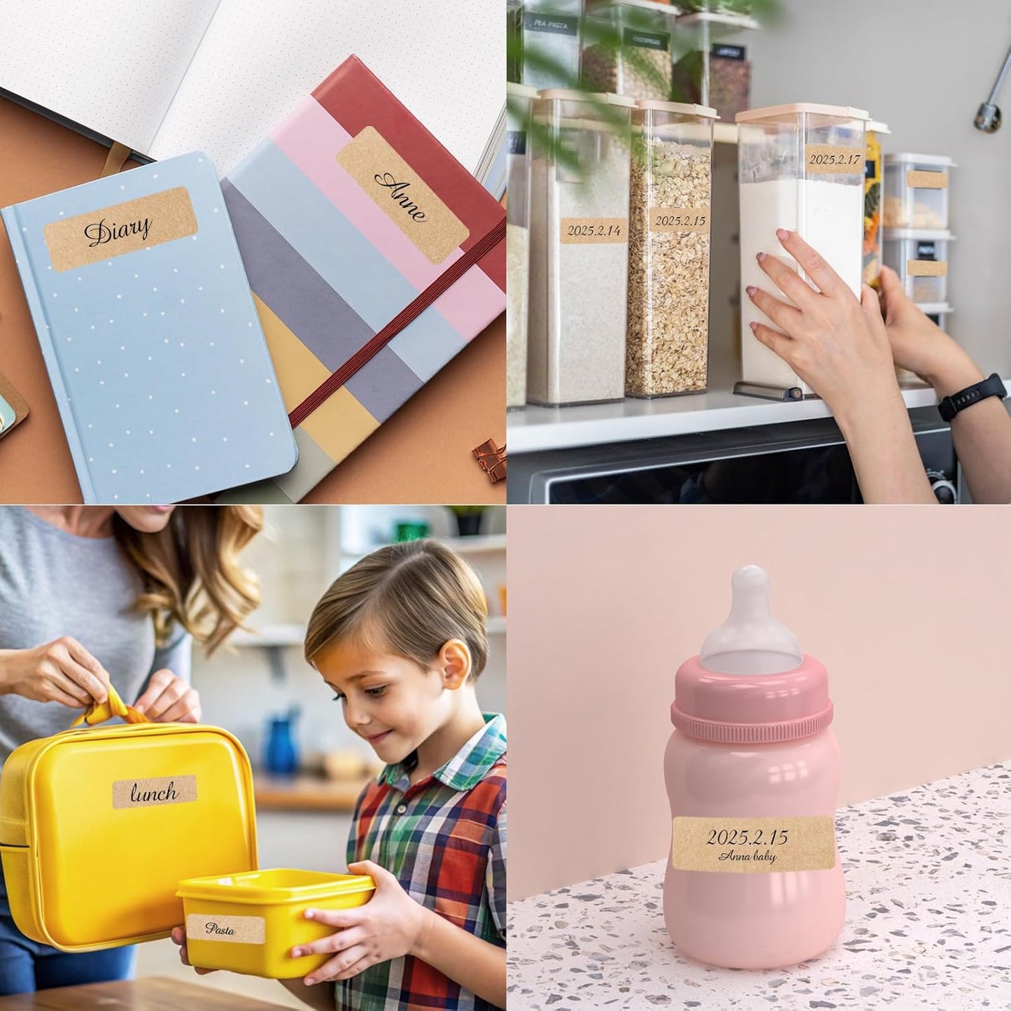 Removable Freezer Labels Stickers, 1 x 3 Inch Blank Removable Freezer Labels Food Storage Stickers, Date Label Waterproof Oil Resistant Easy Clean No Residue- 250 Sheets