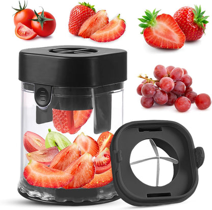 Small Fruit Cutter for Grape, Strawberry, Cherry Tomato (Red)