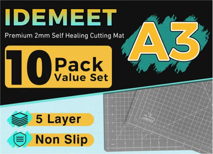 Self Healing Cutting Mat 18" x 12", A3 Double-Sided for Quilting & Sewing, Non-slip, 5-Ply Rotary Cutting Mat for Crafts Cutting Fabric Scrapbooking, and Small Modeling Projects, Anthracite Gray