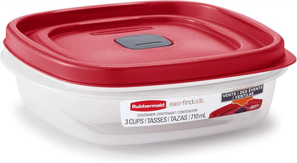 Rubbermaid EasyFindLids Meal Prep Containers 5.1 Cup Red