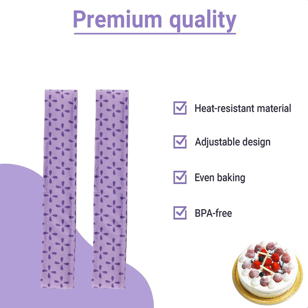 Cake strips for even baking, Baking strips for cake pans, Baking Supplies and Cake leveler