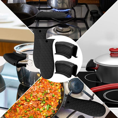 Silicone Hot Handle Holder, Heat Resistant Potholder Cookware Handle Cast Iron Skillets Handles Grip Covers for Cast Iron Skillet