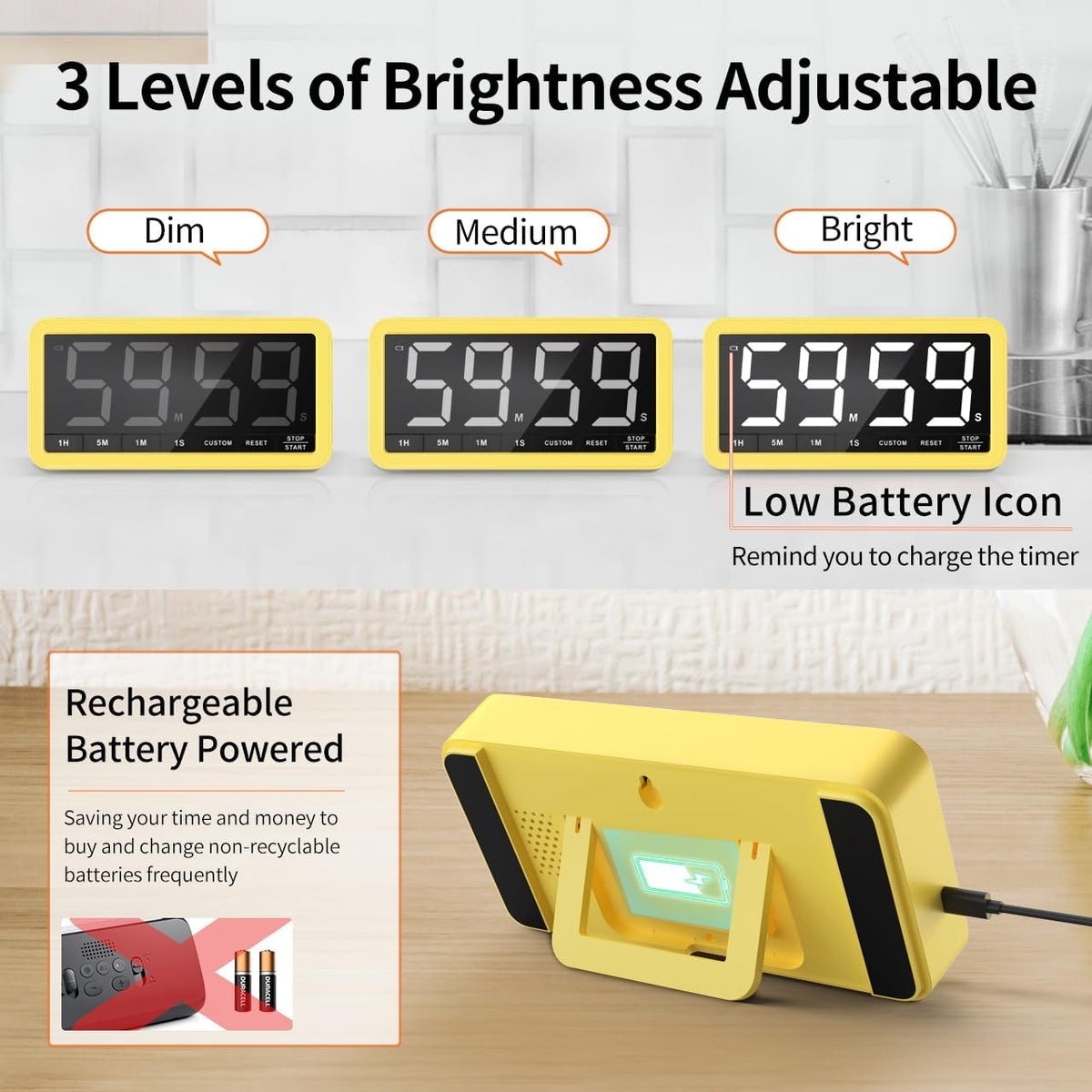 VOCOO Large 7.8" Digital Timer, Magnetic LED Timer for Kitchen & Classroom