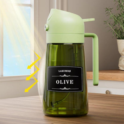 Oliver Oil Sprayer Dispenser for Cooking Bottle 16oz Dark Glass Black