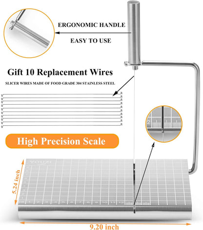 Cheese Slicer & Cheese Cutter, Stainless Steel for Block Cheese