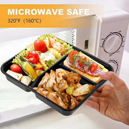 Lifetime Supplies 100 PACK Meal Prep Containers, Extra Large & Thick Food Storage Containers with Lids - BPA Free Stackable Microwavable & Dishwasher Safe, Travel, To Go, Bento Box