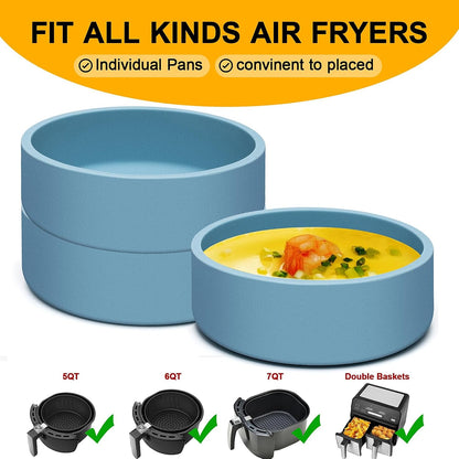 Egg Poacher Set of 3, Silicone Egg Poaching Cups with Lids for Microwave Egg Cooking, Toaster Oven Air Fryer Egg Mold Nonstick Poached Egg Maker