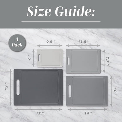 COOK WITH COLOR Non-Slip Cutting Board Set – Kitchen Essentials with Easy Grip Handle for Meat, Veggies, and Fruits, 3 Cutting Boards, Speckled White