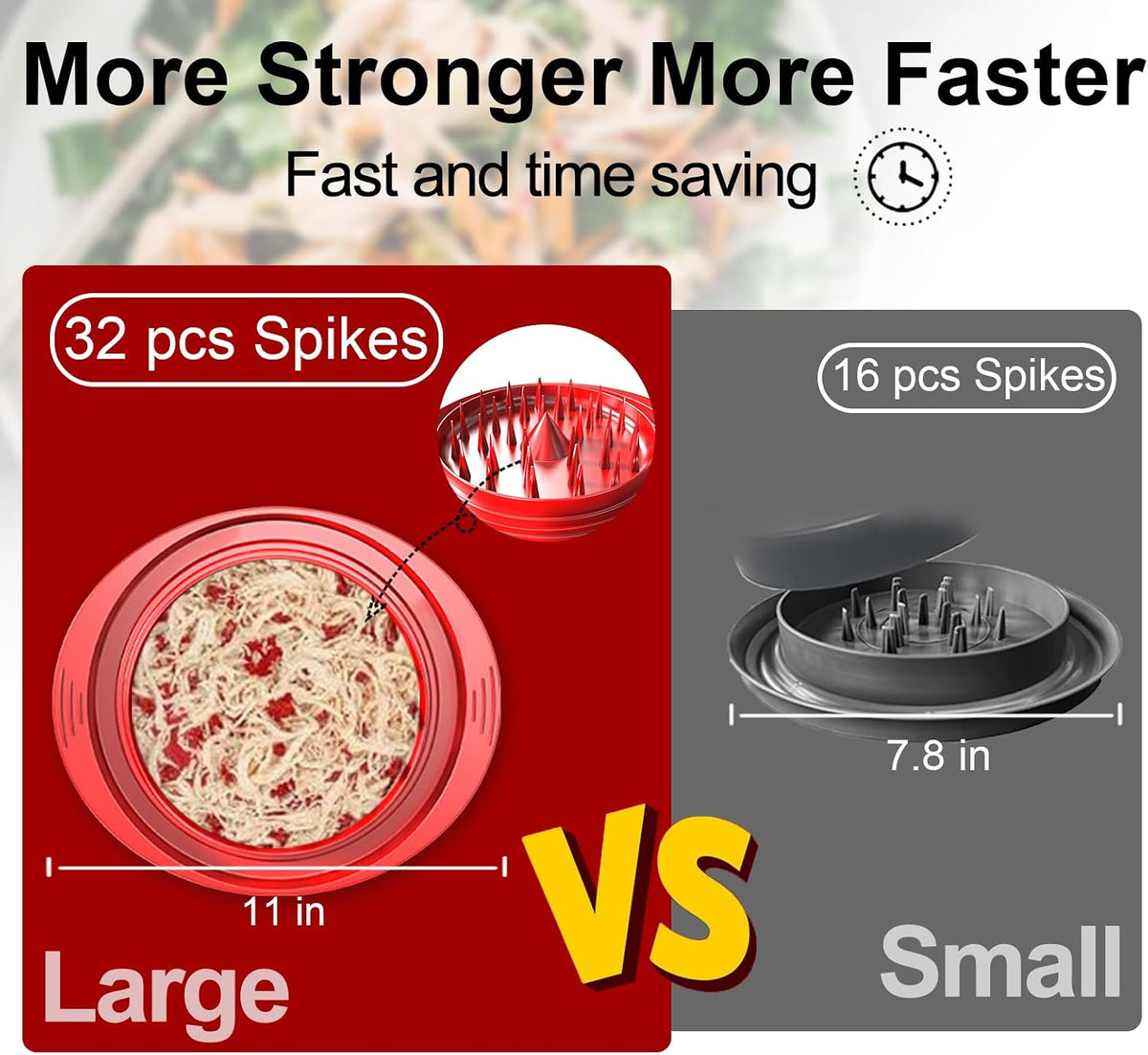 Chicken Shredder Tool Twist, 11" Heavy Duty Large Chicken Shredder, Meat Grinders Gadgets Machine, BPA Free, Strong Anti-Slip, Dishwasher Safe, Suitable for Pork Beef Chicken, Red