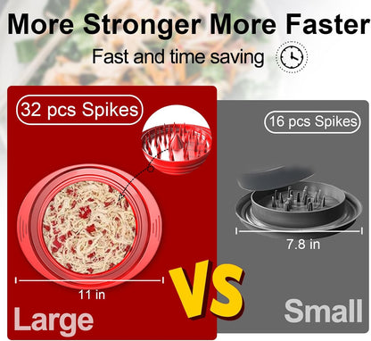 Chicken Shredder Tool Twist, 11" Heavy Duty Large Chicken Shredder, Meat Grinders Gadgets Machine, BPA Free, Strong Anti-Slip, Dishwasher Safe, Suitable for Pork Beef Chicken, Red