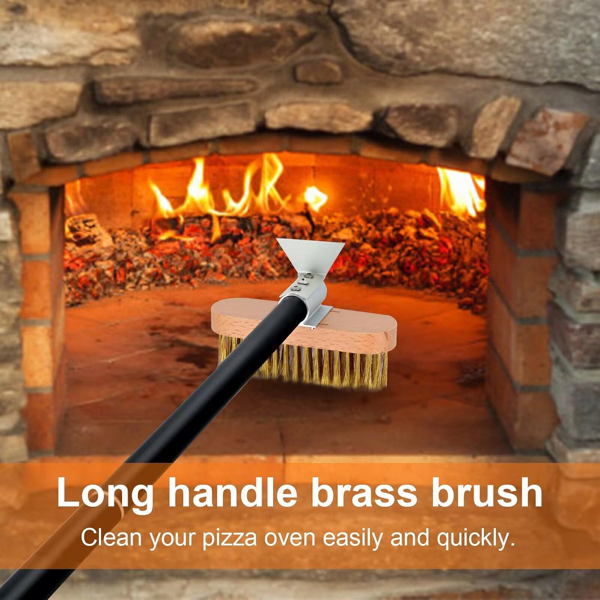 4 Piece Pizza Oven Kit Perforated Pizza Peel 12 Inch Pizza Turning Peel and Pizza Brush Ash Rake Wood Fired Commercial Oven Utensil for Home Restaurant