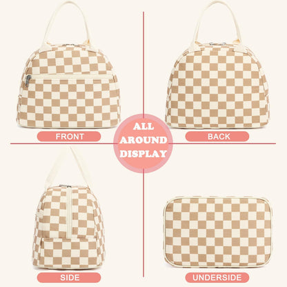 GYEUKHAM Lunch Bag Women, Lunch Box for Adult Men Kids Girls, Small Cute Lunchbox Tote Large Capacity Insulated Lunch Container Cooler for Work School Picnic Travel, Black White Stripes