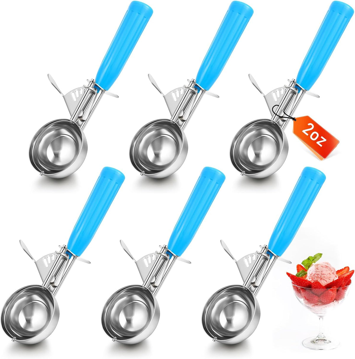 Reallnaive Ice Cream Scooper with Trigger, 4 oz, Gray
