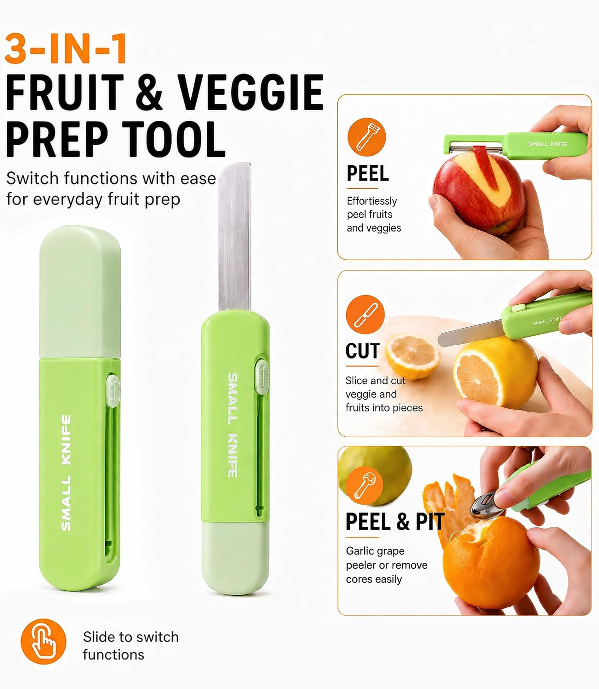 Fruit Vegetable Peeler for Kitchen, Multifunctional & Portable