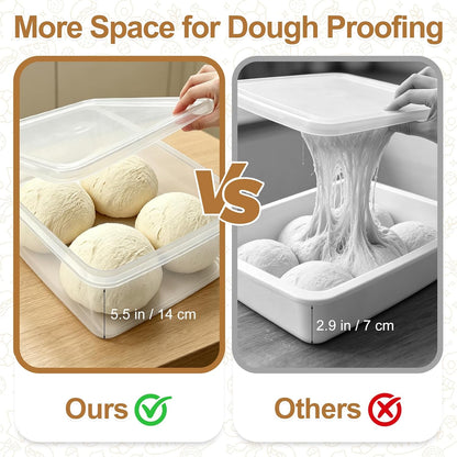 2 Pack 16 L Pizza Dough Proofing Box with Lid, Proofing Container