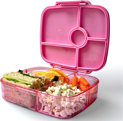 Yumbox Go Leakproof Bento Lunch Box, 5 Compartments, Charcoal Gray | Deep Portioned Tray | Removable Silicone Gasket | Lightweight Construction | Fits Most Lunch Bags | Easy-Clean Design