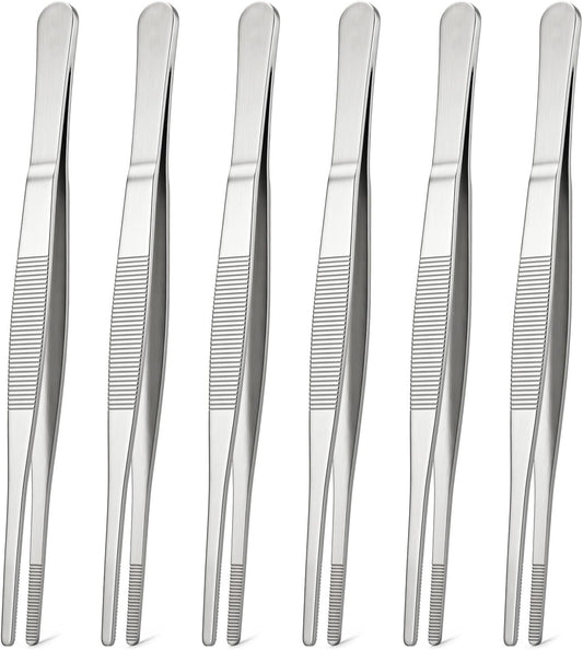 Kitchen Tweezers Bar Tweezers 8 In Long Cooking Tweezer 6 Pcs