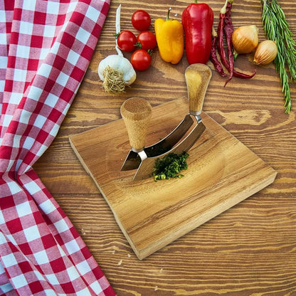 Ulu Cutting Board, Ulu Chopping Bowl, Mezzaluna Cutting Board Bowl - CXD00