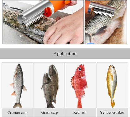 Electric Fish Scaler Remover, Waterproof with Stainless Steel Blades