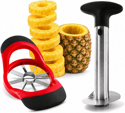 Pineapple Corer and Slicer Tool 9.1 In Stainless Steel Food-Grade