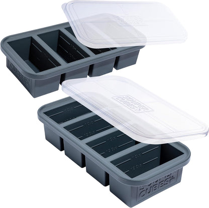 Souper Cubes 1 Cup Silicone Freezer Molds - Soup Cubes Perfect for Freezing Broth, Rice, Leftovers and More - Silicone Freezer Trays with Lids for Meal Prep - Aqua - 1-Pack