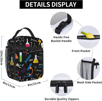 Black Cat Reusable Lunch Box Food Bag Insulated Lunch Bag for Teenage Boys Girls School Beach